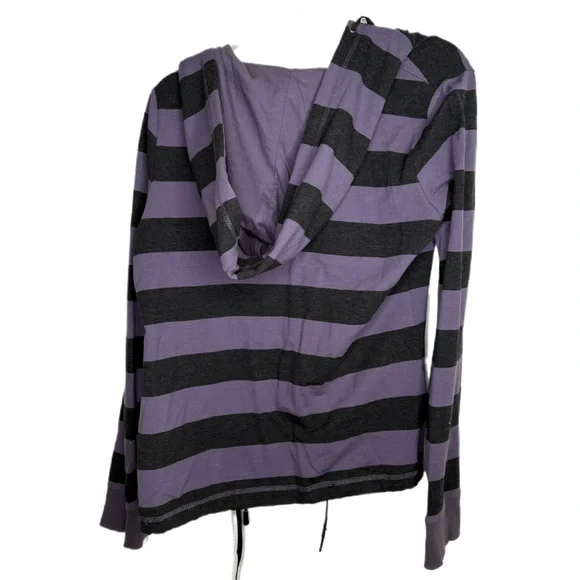 Calvin Klein Performance Quick Dry Striped Purple and Dark Grey Zip Hoodie XL - Picture 5 of 12
